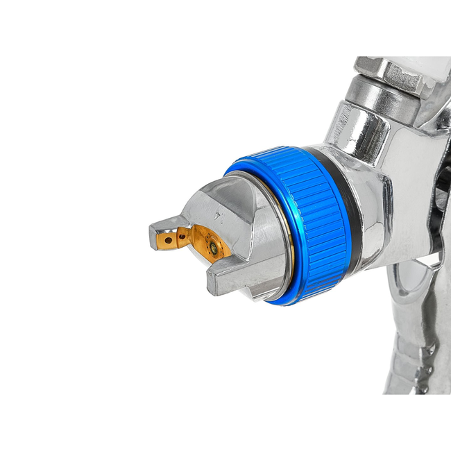 GEKO HVLP verfspuitpistool met metalen body, 600 ml en 4 spuitmonden 1,4-2,5 mm, instelbaar spuitbeeld