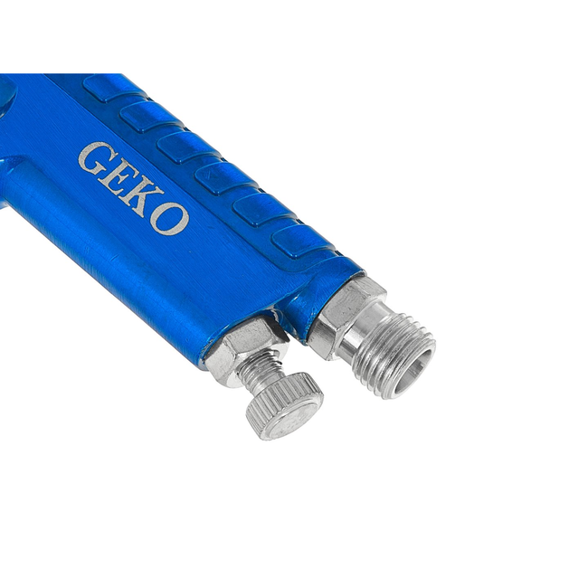 GEKO Mini HVLP verfspuit met bovenbeker 125 ml, 0,8 mm en drukregelaar met manometer 1/4 duim