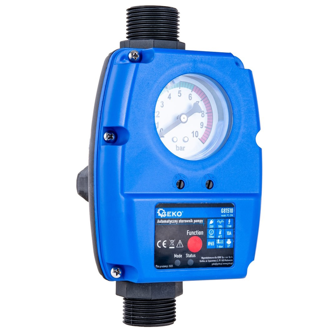 GEKO Pompdrukregelaar met droogloopbeveiliging, 230 V 1,1 kW, start 1-6 bar, IP65