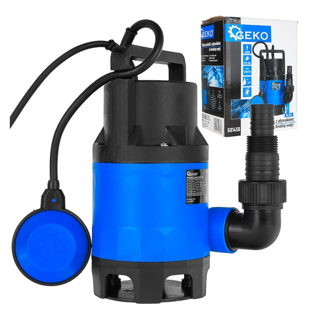 GEKO Dompelpomp vuil water 400 W met vlotter, 8000 l/uur, 5 m opvoerhoogte, IPX8