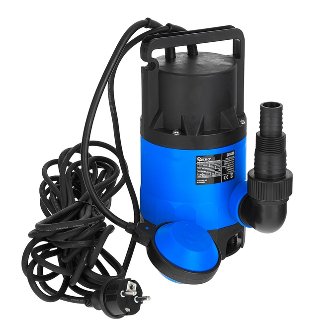 GEKO Dompelpomp vuil water 400 W met vlotter, 8000 l/uur, 5 m opvoerhoogte, IPX8