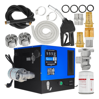 GEKO Dieselpomp set box 60 l/min, 550 W met debietmeter, filter en automatisch vulpistool voor tank en vat
