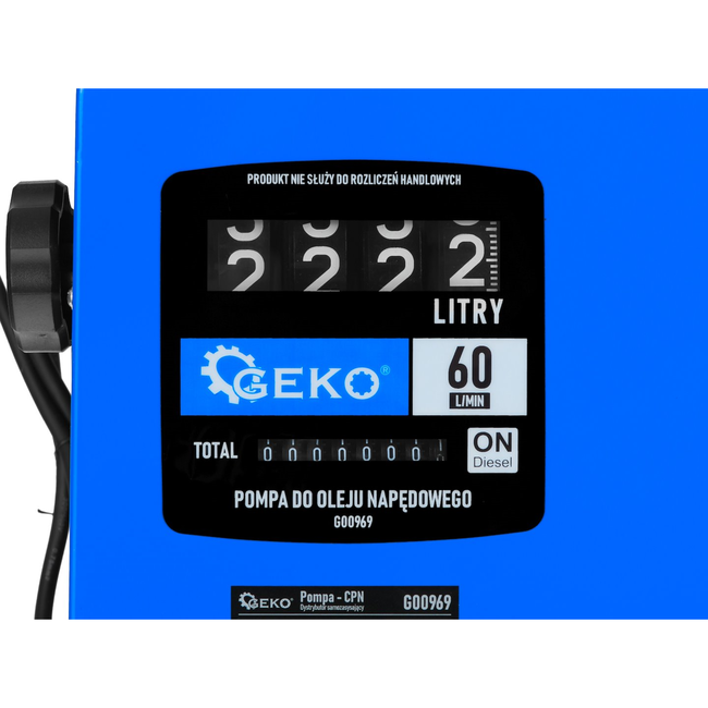 GEKO Dieselpomp set box 60 l/min, 550 W met debietmeter, filter en automatisch vulpistool voor tank en vat