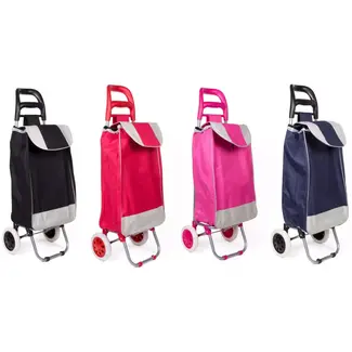 Benson Kleurrijke boodschappentrolley - 25 kg draagkracht - 40 liter - 96 x 34 x 21 cm