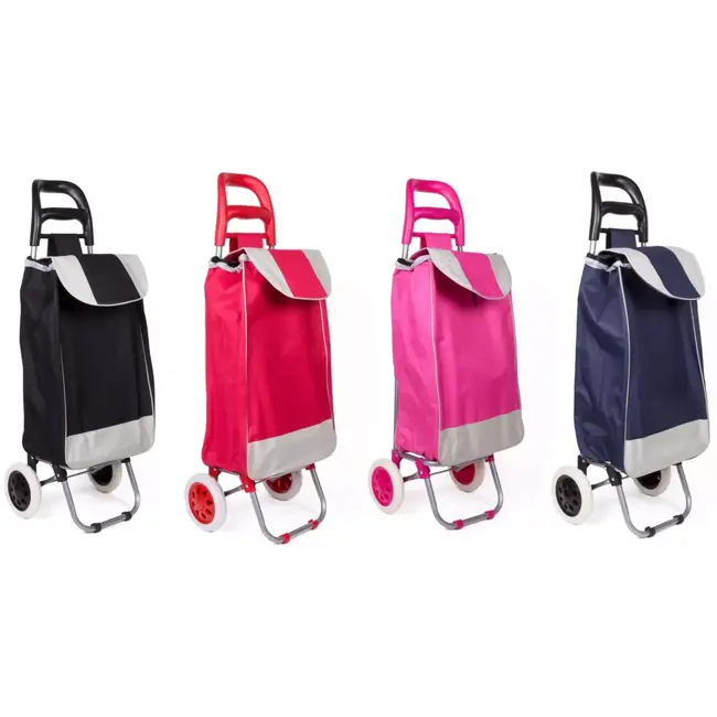 Benson Kleurrijke boodschappentrolley - 25 kg draagkracht - 40 liter - 96 x 34 x 21 cm