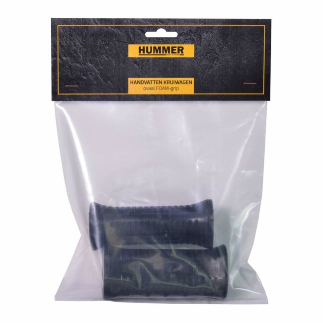 Hummer Ovale kruiwagen handvatten 30 mm van zwart foam met extra grip, set van 1 paar