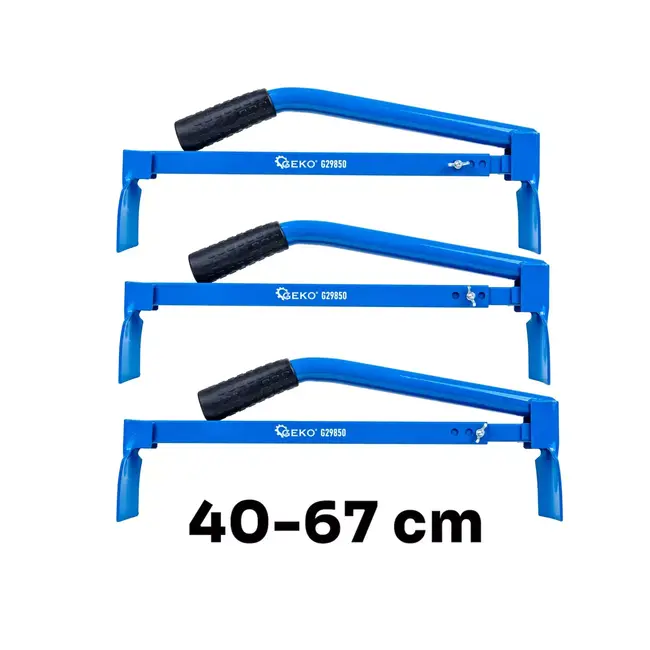 GEKO Verstelbare baksteen- en blokkenklem 40–67 cm, stalen bek en antislip handgreep