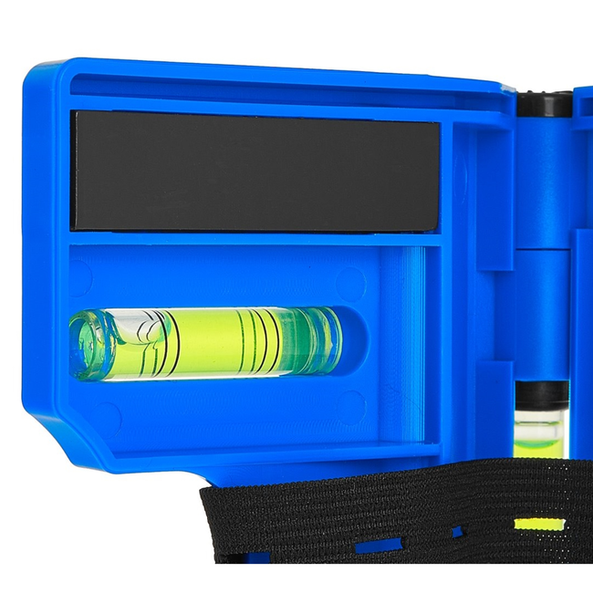 GEKO Scharnierende magnetische palenwaterpas met elastische band en 3 libellen