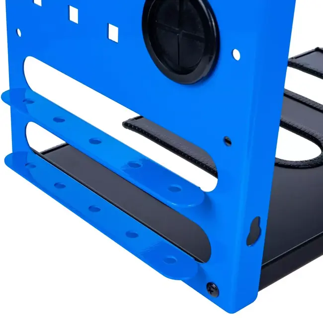 GEKO Metalen wandrek met 4 gereedschapssleuven en 2 legplanken, verstelbaar 7 niveaus