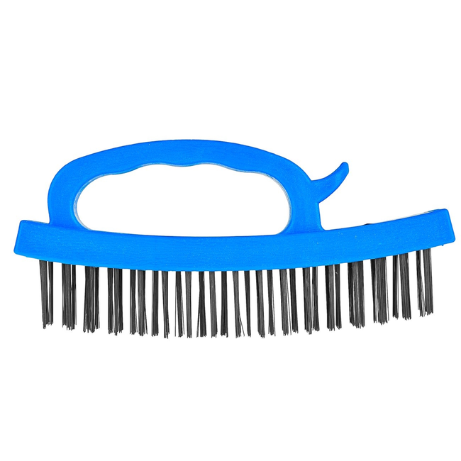 GEKO Handdraadborstel 165 mm, 4 rijen staal 0,33 mm, kunststof handgreep, in displaydoos