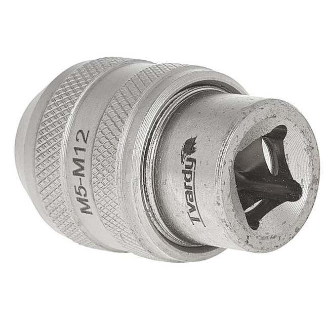 Tvardy Tapadapter 3/8" voor M5-M12 draadtappen, gekarteld, voor ratel en machine