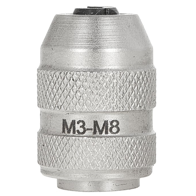 Tvardy Tapadapter 1/4'' voor M3-M8 draadtappen van CrV staal, gekartelde grip, voor ratel en machine