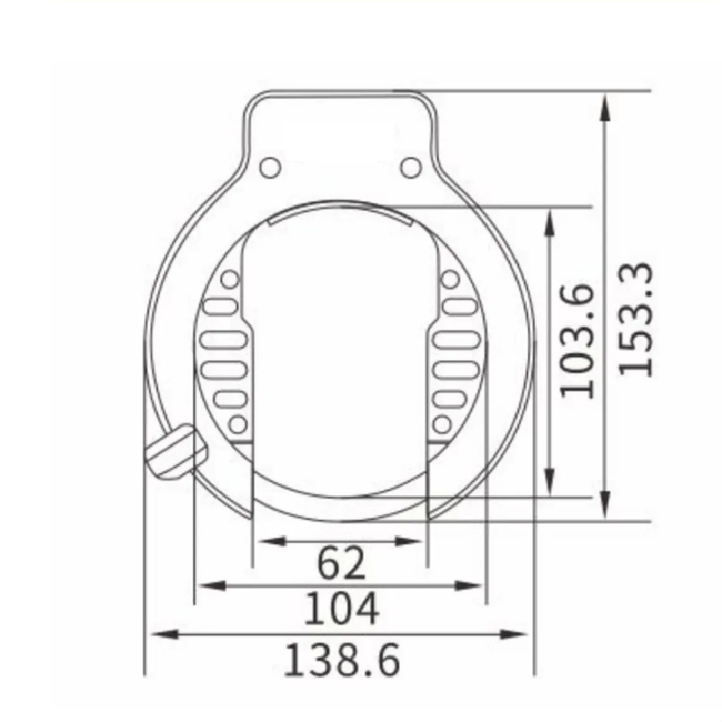 Falkx FC0901B ringslot + insteekketting - 5 mm - zwart