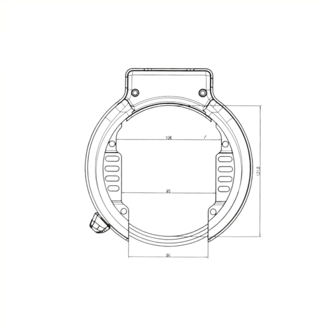 Falkx Ringslot extra breed zwart ART** met aansluiting voor insteekketting en inclusief 2 sleutels