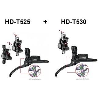 Tektro Schijfremset bakfiets zwart - HD-T525 met 2 remklauwen en HD-T530 met 1 remklauw en handrem