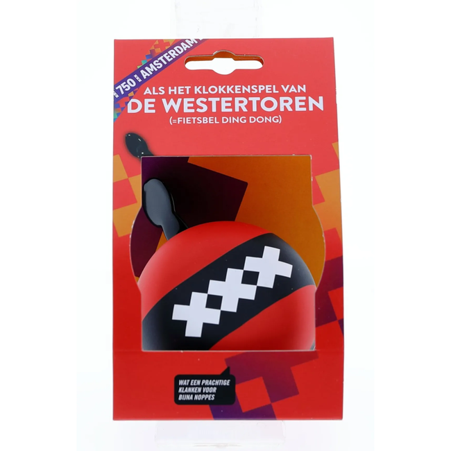 Nietverkeerd Fietsbel ding-dong 80 mm Westertoren Amsterdam voor gebruik op de fiets met diameter 80 mm