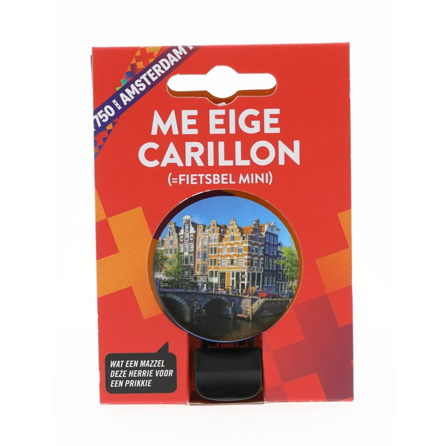 Nietverkeerd Fietsbel ding-dong 60 mm met Amsterdam gracht en stadsbeeld voor montage en gebruik op de fiets