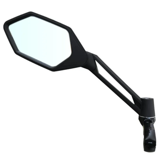 Kalloy FB0502B Spiegel e-bike Lux zwart R/L - aluminium - 90 x 64 mm - zwart - lengte 12 cm