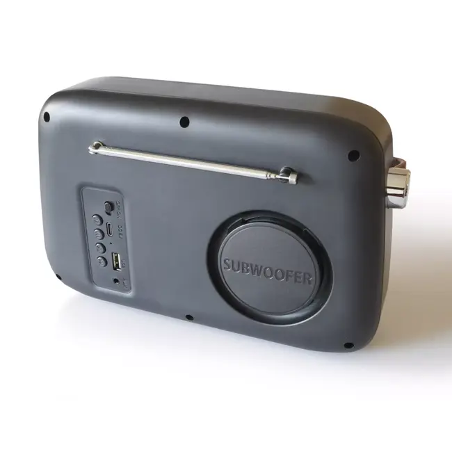 TIROSS Retro noodradio op accu met fm ontvangst, bluetooth en usb speler met draagriem voor noodpakket