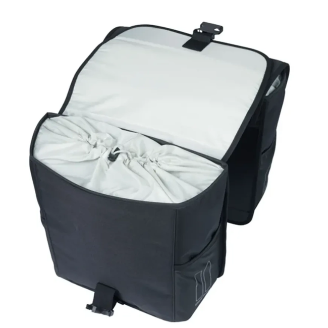 Basil DA0305A Go dubbele fietstas zwart