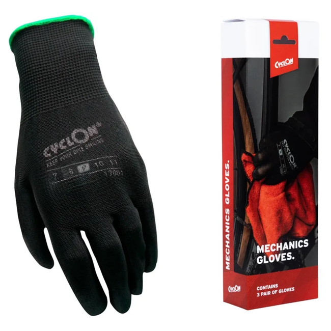 CyclOn Werkhandschoenen maat M.9 zwart groen set van 3 paar