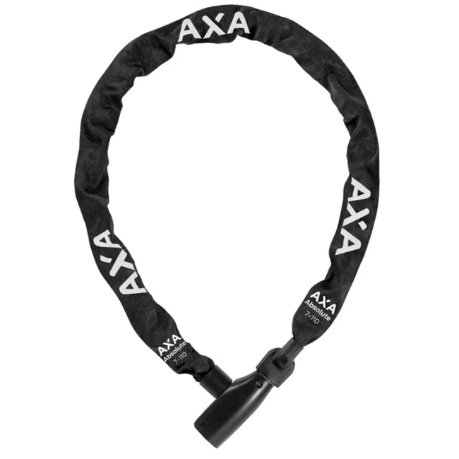 AXA Kettingslot 150 cm zwart - 7 mm schakels met beveiligingsniveau 9 voor fietsbeveiliging