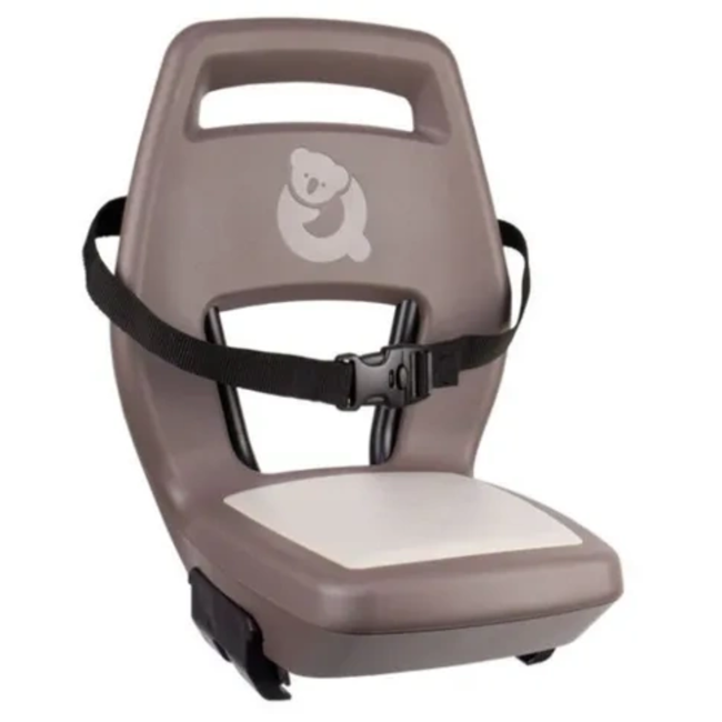 Qibbel Kinderzitje Junior 6+ bruin-beige - met gordel, voetsteunen en voetbeschermingsplaten