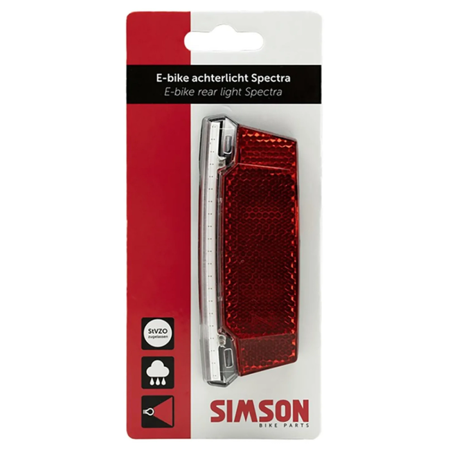 Simson E-bike bagagedrager achterlicht Spectra 6-48 V voor montage op de bagagedrager van je fiets