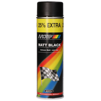 Motip FH0203A Verf Mat Zwart 500ml - 500 ml - zwart - voor schilder- en afplakwerk - voor strak afplakken en schilderen