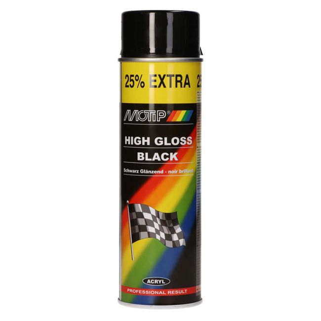 Motip FE1202A Verf 500 ml Auto Zwart - 500 ml - zwart
