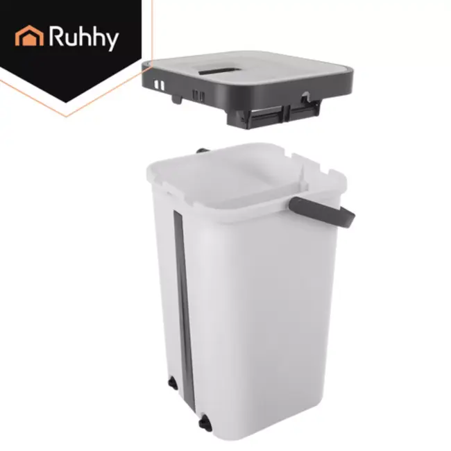 Ruhhy Platte vloerwisser met dubbele kamer, 11 L emmer en 3 wasbare hoezen