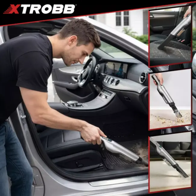 Xtrobb Draadloze handstofzuiger met sterke zuigkracht voor auto en interieur