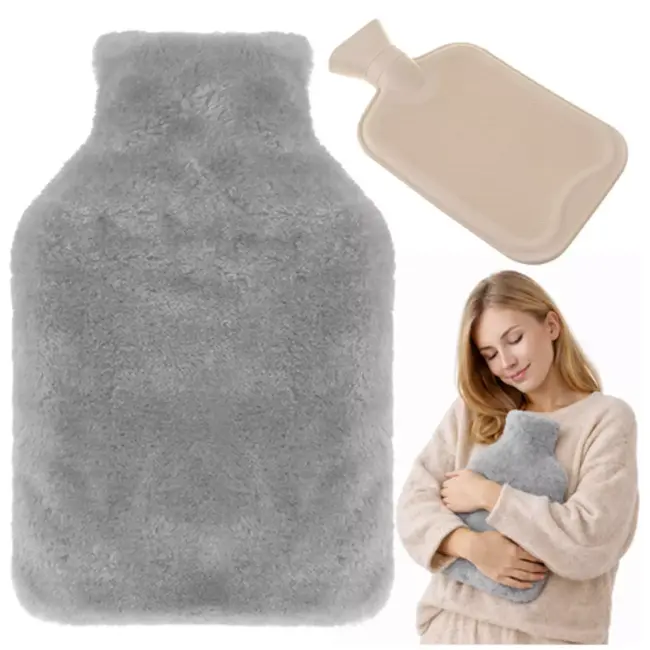 Ruhhy Warmwaterkruik met pluche hoes en grote inhoud voor langdurige warmte
