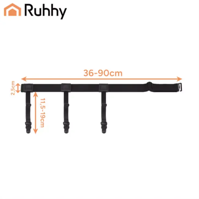 Ruhhy Onzichtbare shirt bretels zwart met verstelbare banden