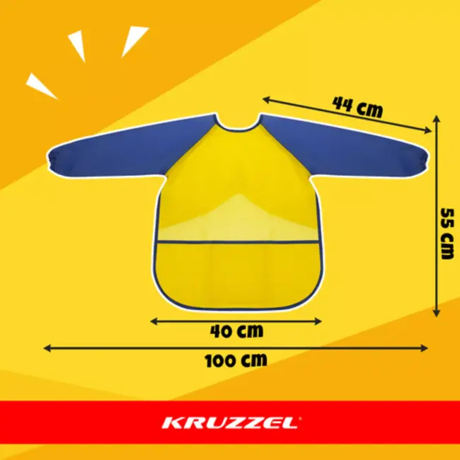 Kruzzel Kinder schort maat S met mouwen en zakken voor knutselen en schilderen