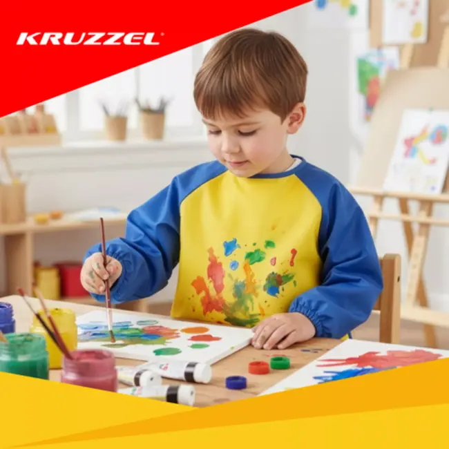 Kruzzel Kinder schort maat S met mouwen en zakken voor knutselen en schilderen