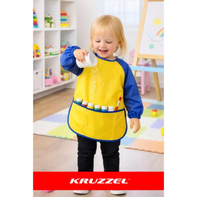 Kruzzel Kinder schort maat S met mouwen en zakken voor knutselen en schilderen