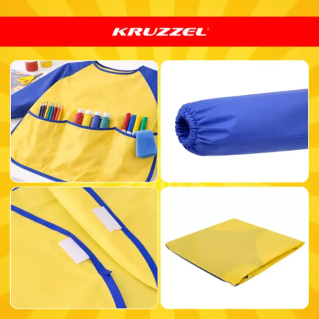 Kruzzel Kinder schort maat M met mouwen en zakken voor knutselen en schilderen