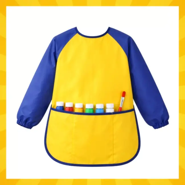 Kruzzel Kinder schort maat M met mouwen en zakken voor knutselen en schilderen