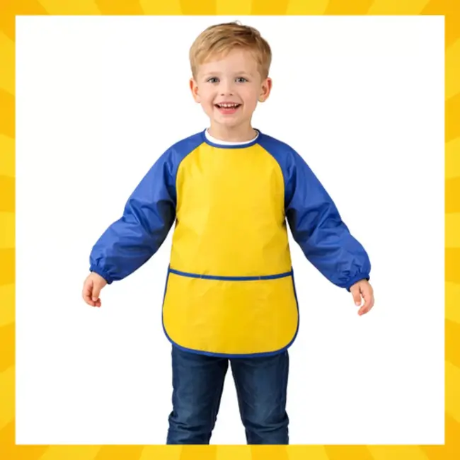 Kruzzel Kinder schort maat M met mouwen en zakken voor knutselen en schilderen