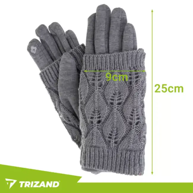 Trizand Warme handschoenen met touchscreen functie en afneembare warmers