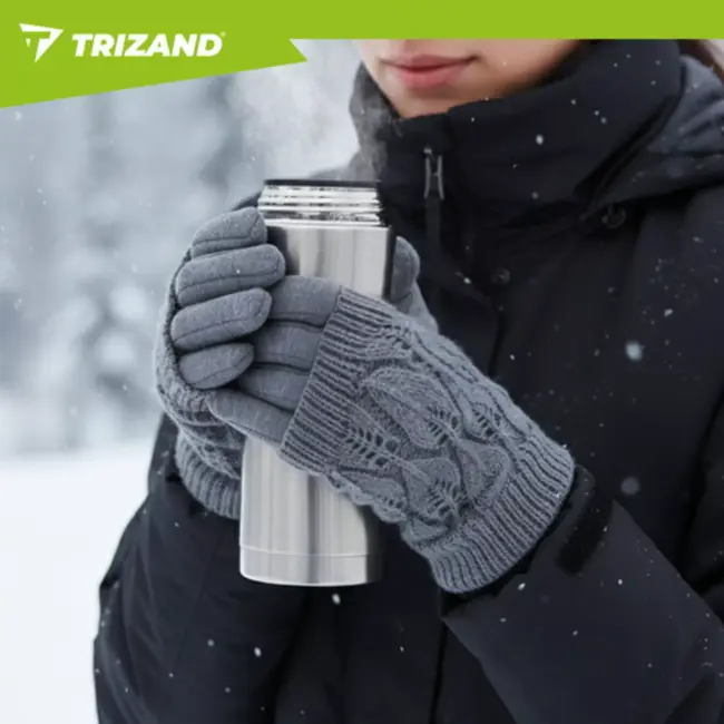 Trizand Warme handschoenen met touchscreen functie en afneembare warmers