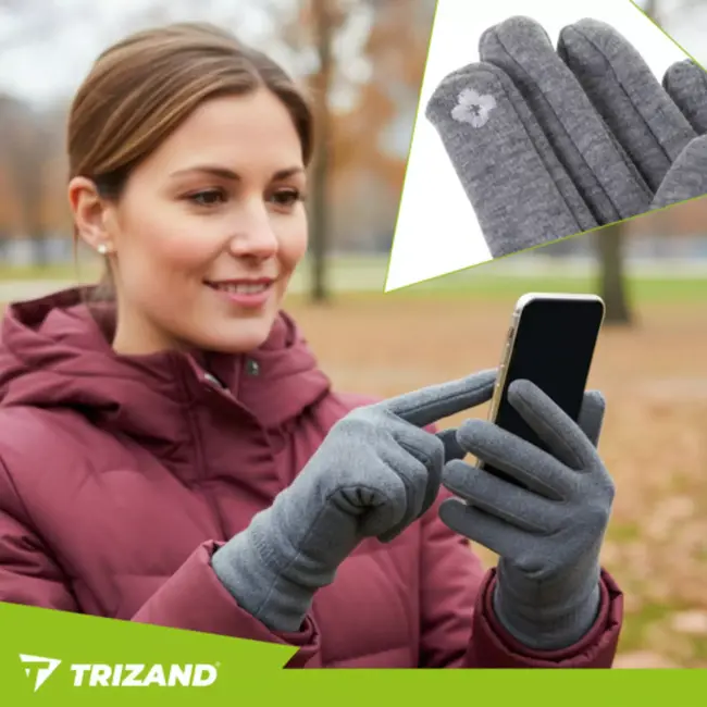 Trizand Warme handschoenen met touchscreen functie en afneembare warmers