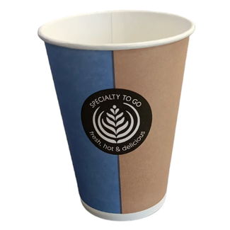 Merkloos Kartonnen drinkbekers 180 cc per 50 met to-go opdruk voor koffiehoek en kantoor