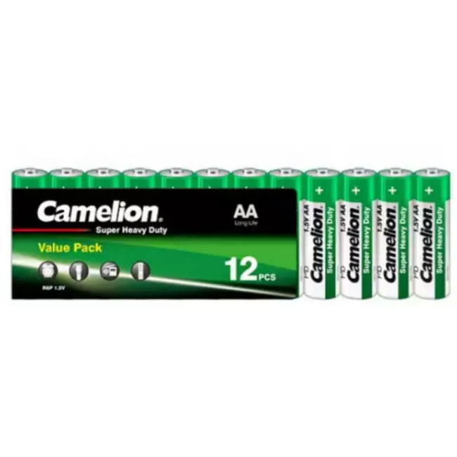 Camelion AA zink-carbon batterijen per 12 in groene value pack