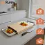 Ruhhy Bamboe snijplank met 2 uittrekbare RVS bakjes 40 x 28,5 cm voor overzichtelijk koken