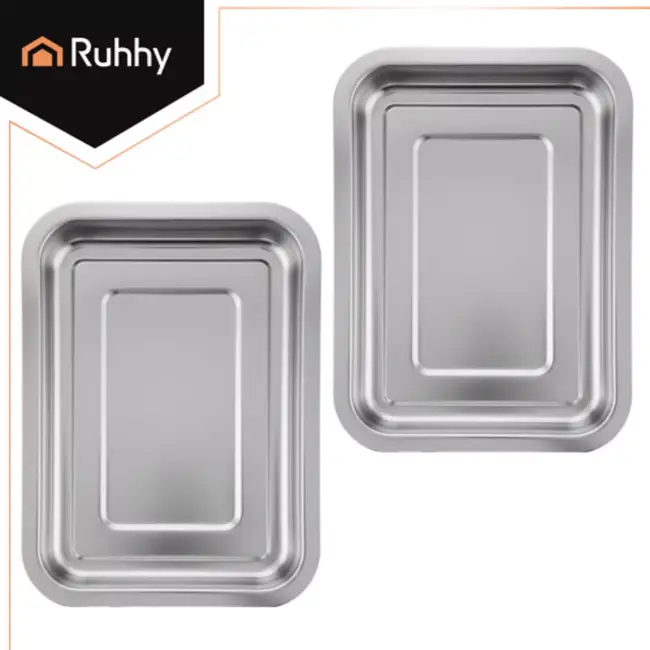 Ruhhy Bamboe snijplank met 2 uittrekbare RVS bakjes 40 x 28,5 cm voor overzichtelijk koken