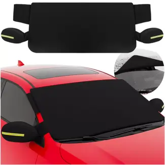 Xtrobb Anti-vorst autoruit hoes zwart 183 x 80 cm met anti-diefstal oortjes