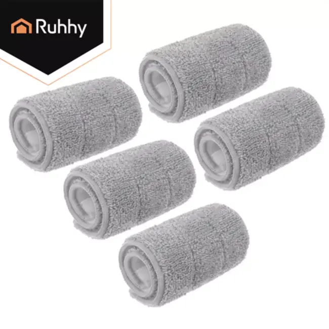Ruhhy Mophoezen voor platte mop 33 x 12 cm microvezel set van 5 stuks