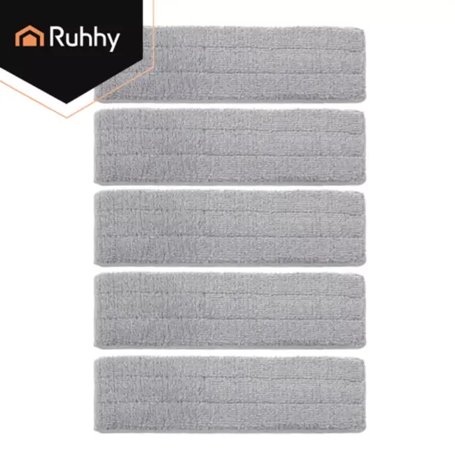 Ruhhy Mophoezen voor platte mop 33 x 12 cm microvezel set van 5 stuks